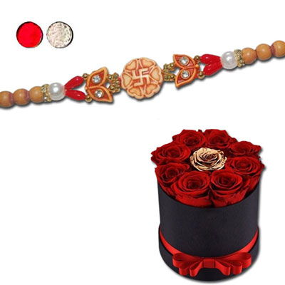"Rakhi with Flowers - code F01 - Click here to View more details about this Product